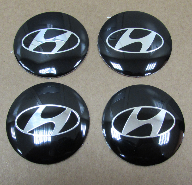 Наклейка OR-5 "HYUNDAI" на автомоб, колпаки, диски (диаметр 60мм.) пластик/ комп. 4шт.  #1