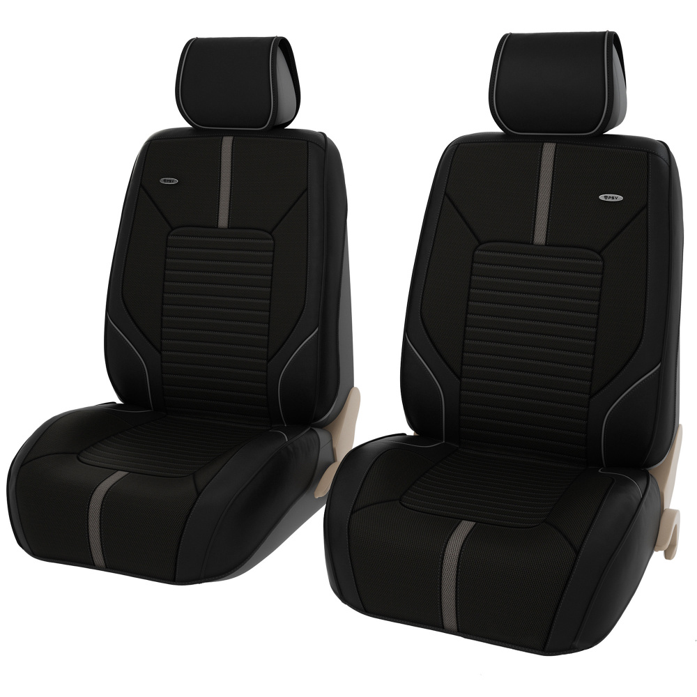 Накидки для автомобильных сидений универсальные 2D "PREMIUM" PSV Cross 2 FRONT (Черно-Серый), на передние #1