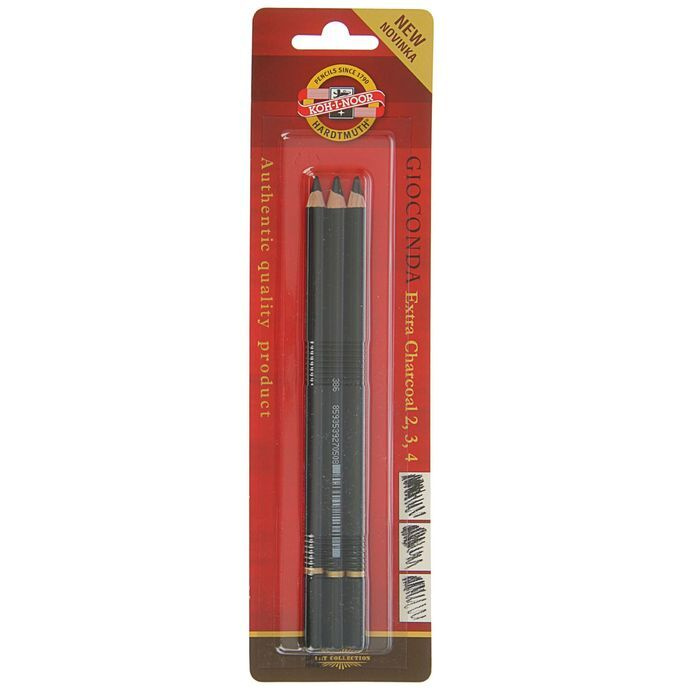 Уголь в карандаше 4.2 мм, набор 3 штуки, 8811, №,2,3,4 (искусственный), блистер  #1