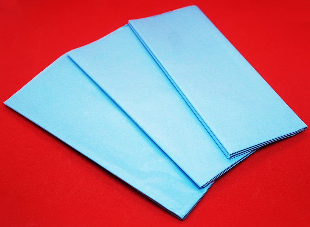 Бумага упаковочная тишью 30 листов 51x66см. цвет голубой #1