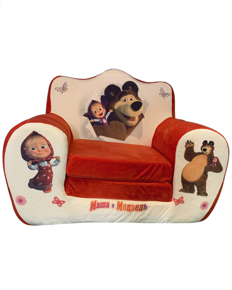 Детское мягкое раскладное кресло - кровать, (красный) #1