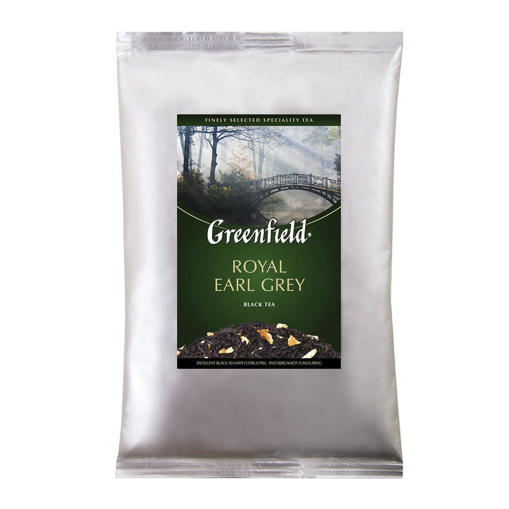 Чай GREENFIELD (Гринфилд) "Royal Earl Grey", черный с бергамотом, листовой, 250 г, пакет, 0975-15  #1