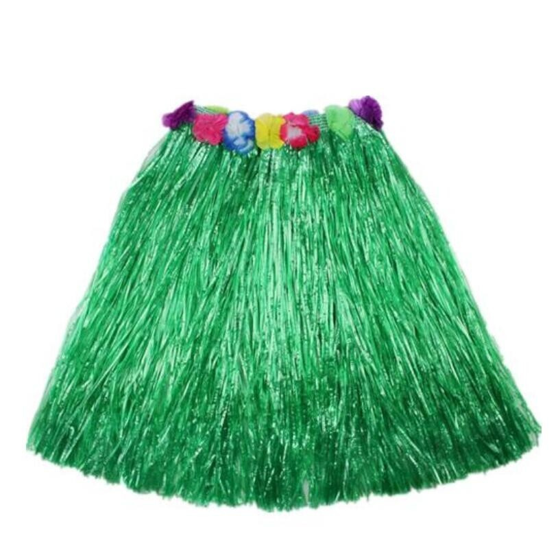 Гавайская юбка 60 см, зеленая #1