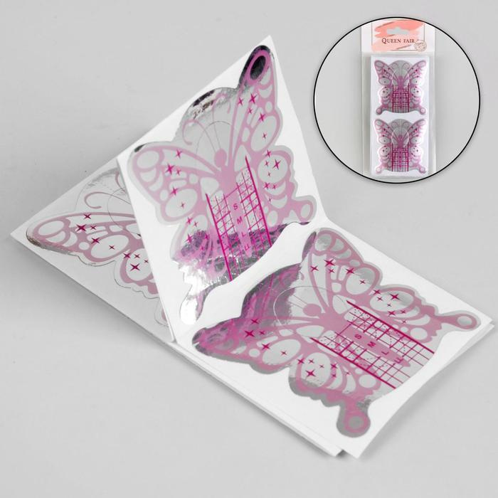 Формы для ногтей Бабочка , 10 шт, цвет фиолетовый/серебристый  #1