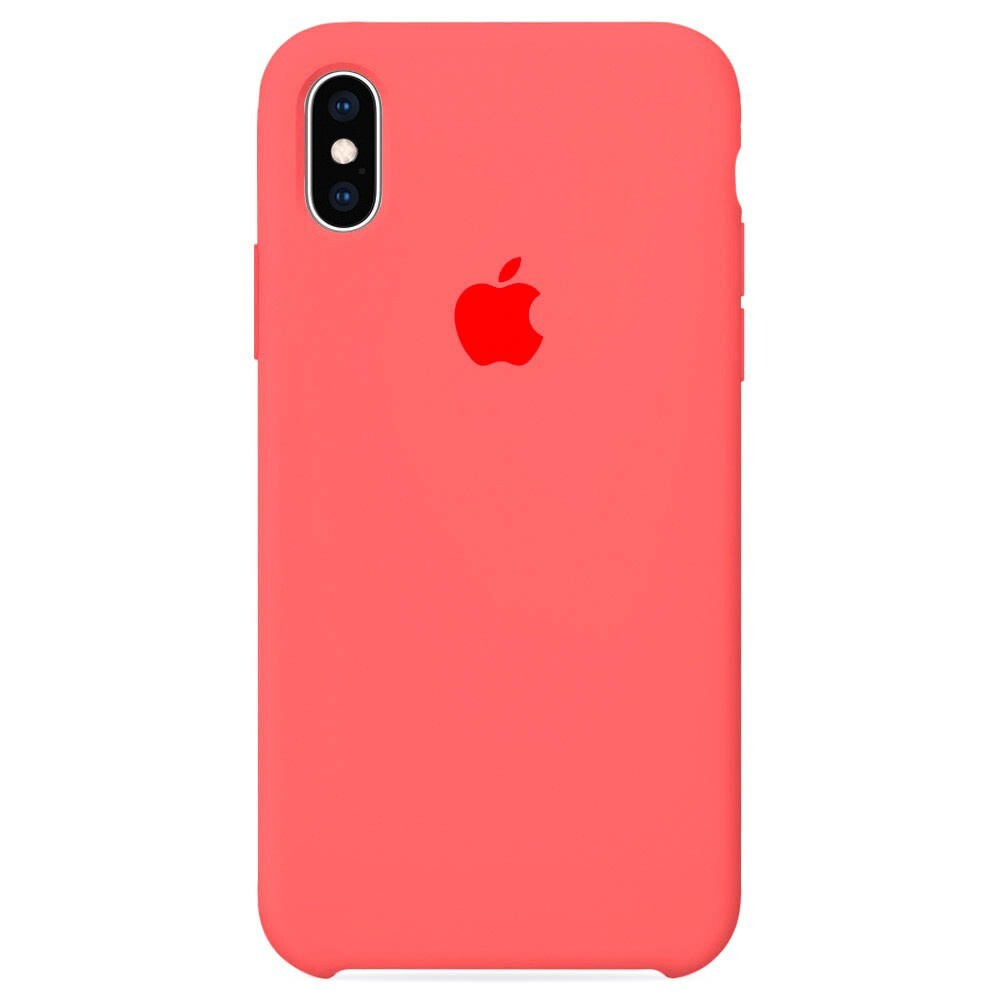 Силиконовый чехол для смартфона Silicone Case на iPhone Xs MAX / Айфон Xs MAX с логотипом, коралловый #1