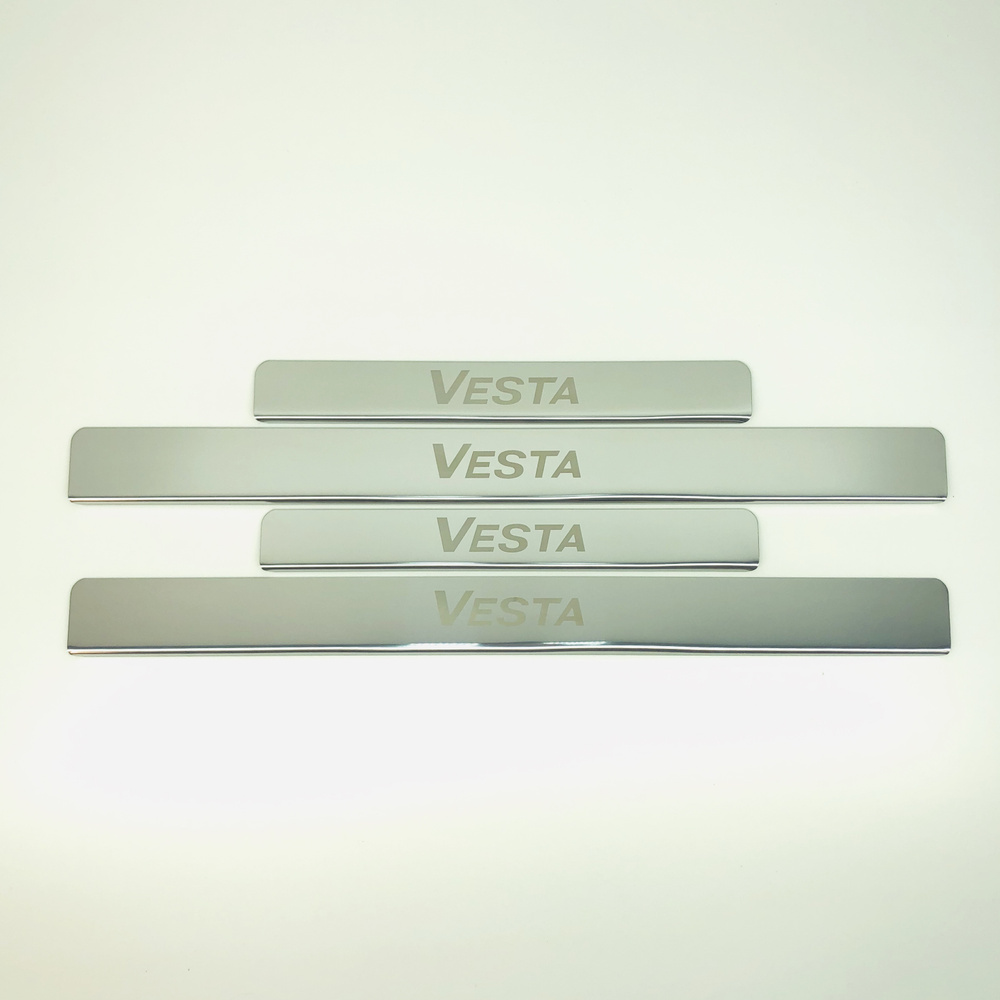 Накладки на пороги Lada Vesta 2015- (нерж.сталь) компл. 4шт. #1