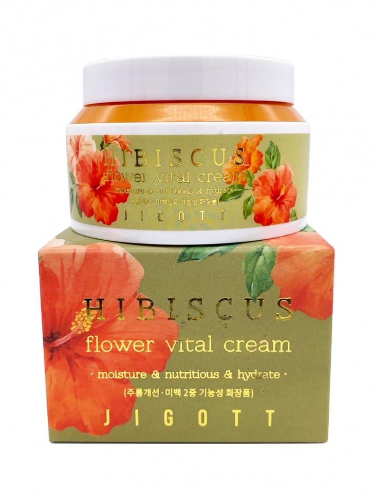 Jigott Питательный крем для лица с экстрактом Гибискуса Hibiscus Flower Vital Cream, 100 мл  #1