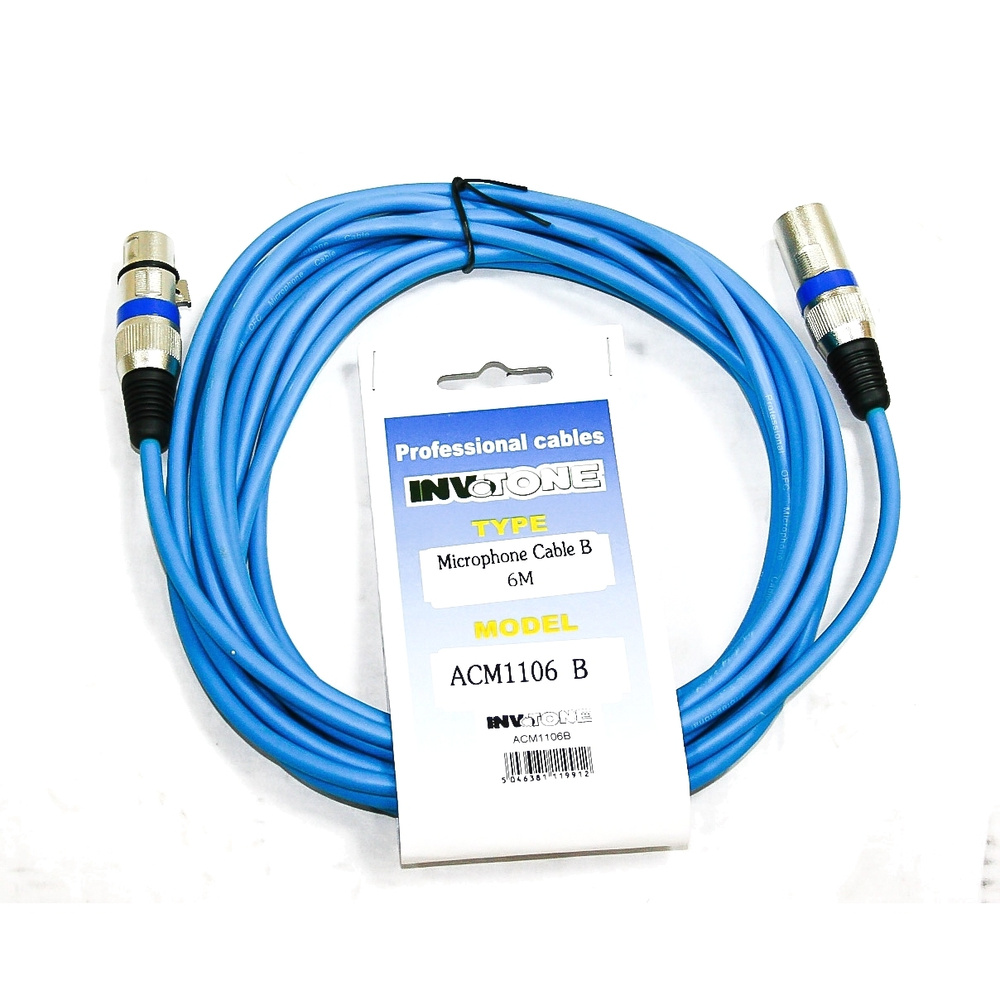 Микрофонный кабель INVOTONE ACM1105/B XLR(папа) <-> XLR(мама), , длина 5 м, синий  #1