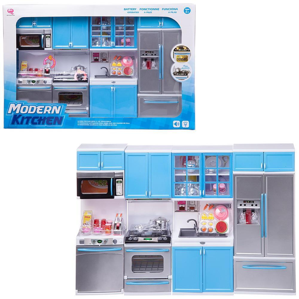 Кухня "Модерн",4в1, бело-голубая, 54х9,5х36см, со звуковыми и световыми эффектами  #1