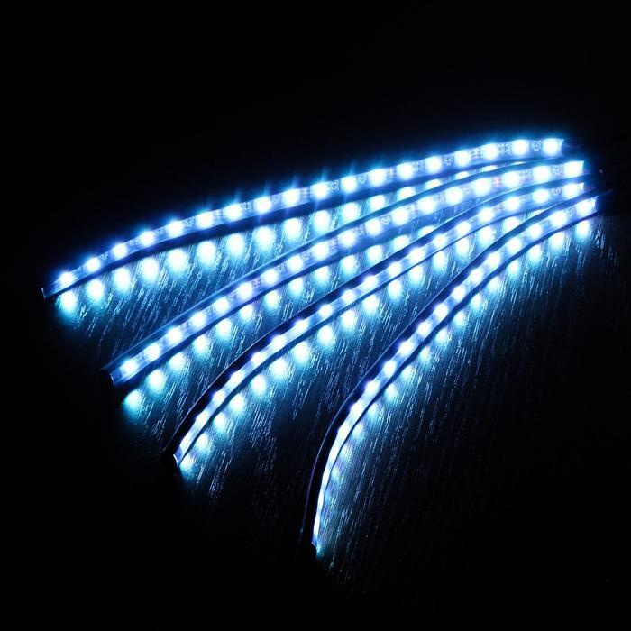 Подсветка салона 18 LED-5050, 32 см, пульт, светомузыка, мультисвет RGB, в наборе 4 штуки  #1