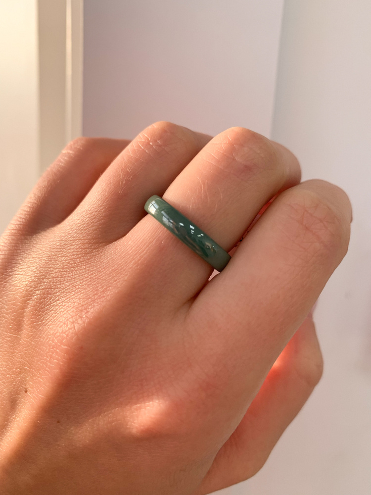 Кольцо керамика 4 мм Керамическое кольцо зеленый 21 #1