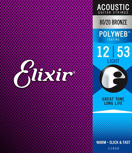 POLYWEB Комплект струн для акустической гитары, Light, бронза 80/20, 12-53, Elixir 11050  #1