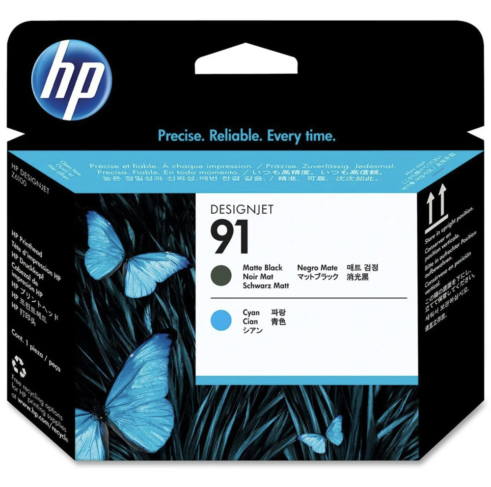 Печатающая головка Hewlett Packard (HP 91) Matte Black/Cyan C9460A голубой, для принтера МФУ принт туба #1