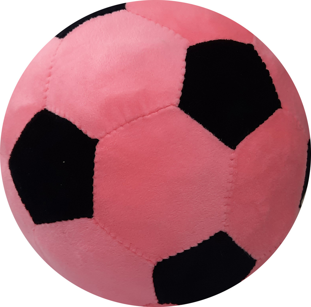 Мягкая игрушка-антистресс плюшевый футбольный мяч цвет розовый с черным диаметр 33 см  #1
