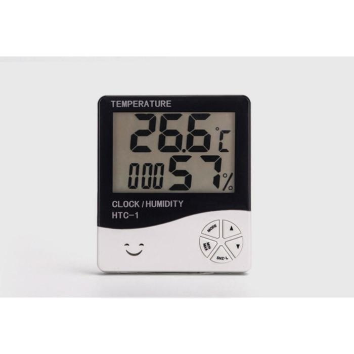 Часы-будильник электронные "Бируни", термометр, гигрометр, 10 х 10 см  #1