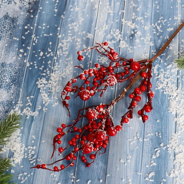 Декор новогодний "Зимнее очарование" подмёрзшие ягоды 25 см  #1