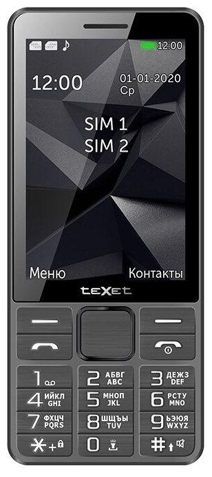 Мобильный телефон TEXET TM-D324 серый, 2 SIM, Кнопка SOS, Фонарик, Bluetooth, мощный аккумулятор 4000мАч #1