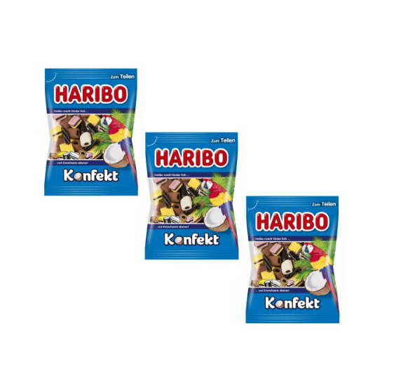 Конфеты жевательные Haribo Konfekt, c лакрицей и какао, Германия, (3 х 175 гр)  #1