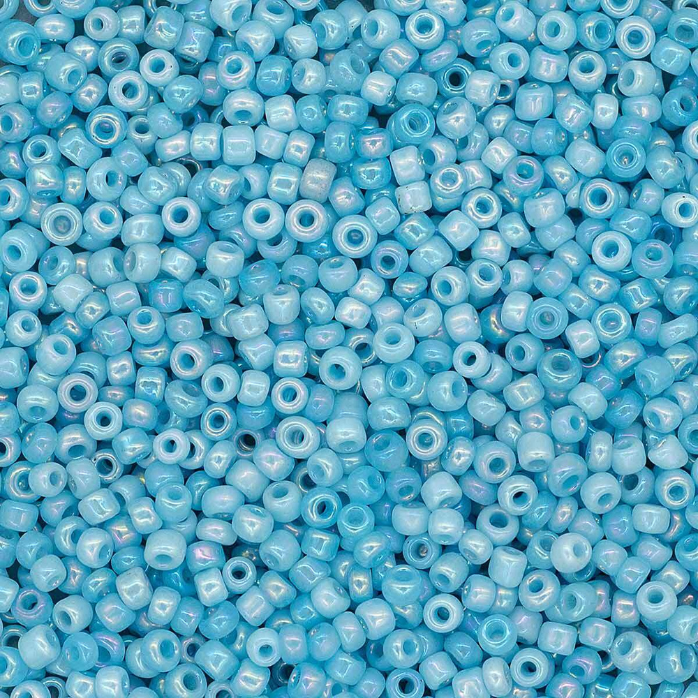 Бисер Astra&Craft Стекло, 11/0, цвет 403, светло-голубой, непрозрачный, радужный, 10х20 г  #1