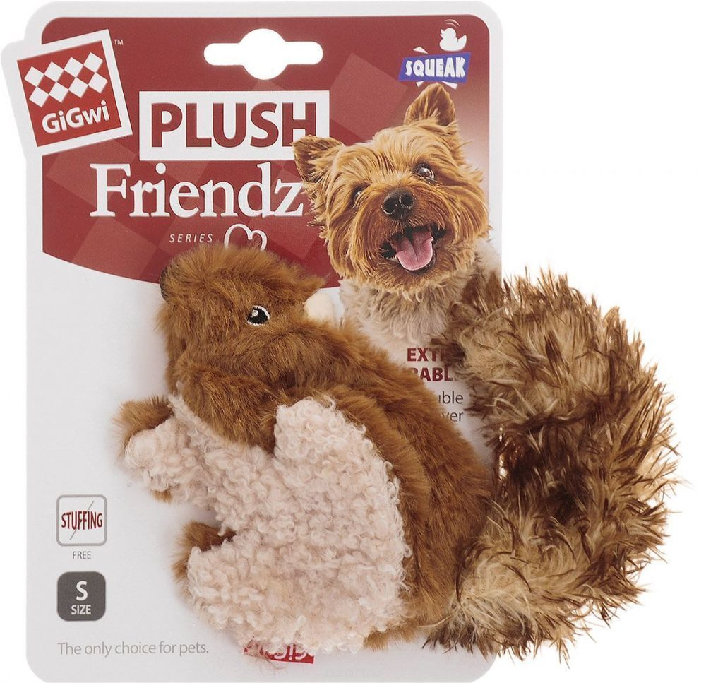 GiGwi Dog Plush Friendz / Игрушка Гигви для собак Белка с пищалкой 16см  #1