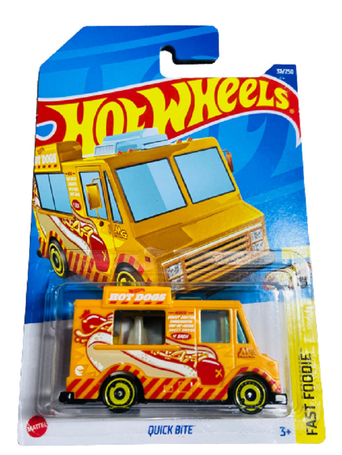 HCX97 Машинка металлическая игрушка Hot Wheels коллекционная модель QUICK BITE оранжевый/желтый  #1