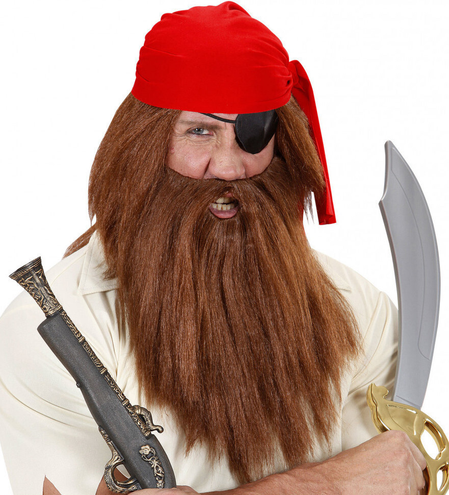 Карнавальный парик и борода пирата/карнавальный парик дикаря/борода дикаря/борода пирата/пиратская вечеринка #1