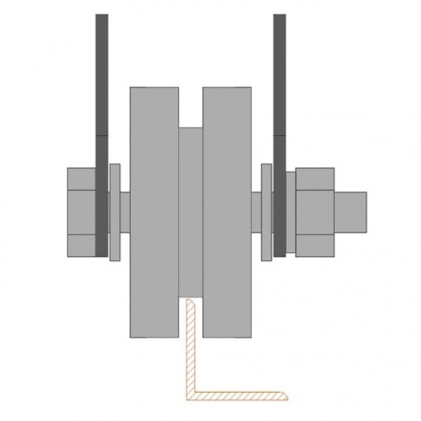 Ролик для откатных ворот металлический на пластинах D65 мм под полосу  #1