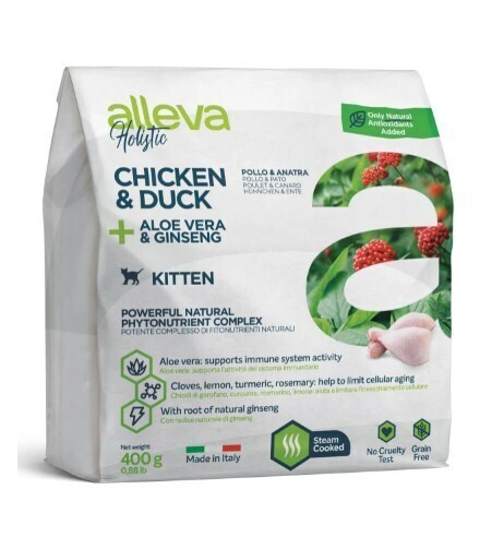 Сухой беззерновой корм ALLEVA HOLISTIC KITTEN CHICKEN&DUCK , для котят, с курицей и уткой, 2шт по 400г #1