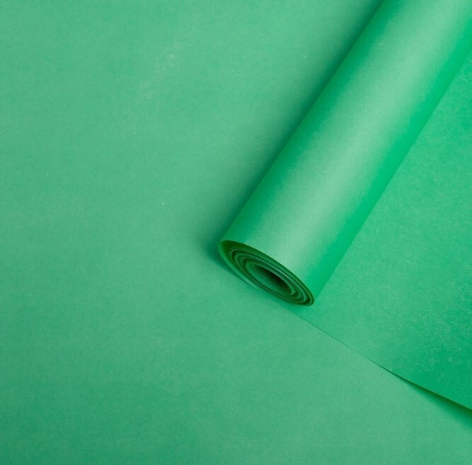 Крафт-бумага экошик с двухсторонней покраской, размер 0,5*10м, плотностью 70 г/м2, цвет салатовый  #1