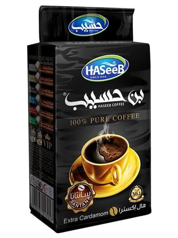 Кофе молотый с кардамоном, Экстра (Black), "HASeeB", Coffee with Extra Cardamom, 200гр.  #1
