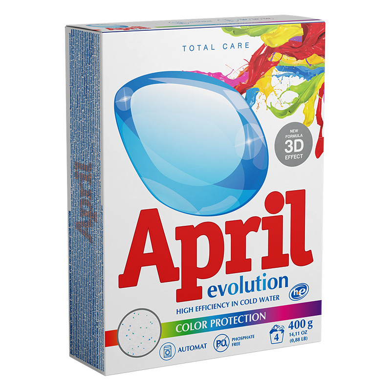 СОНЦА Стиральный порошок автомат APRIL EVOLUTION Color protection для цветного белья 400 гр  #1