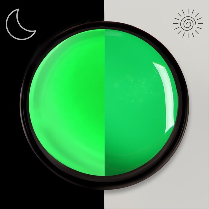 Гель-паутинка, светящийся в темноте, трёхфазный, LED/UV, 7 гр, цвет зелёный  #1