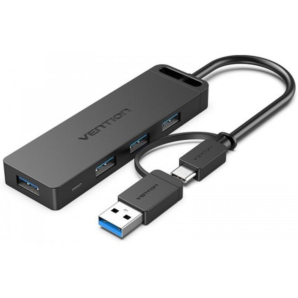 USB - хаб 4-port OTG USB 3.0/ USB-С Hub Vention CHTBB Черный #1