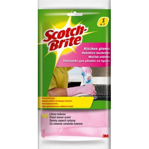 Перчатки 3М, Scotch-Brite хозяйственные, размер S, 1 пара, латексные, для уборки, посуды  #1