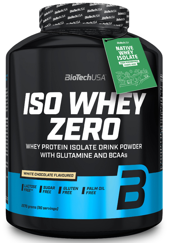 Сывороточный протеин изолят BioTechUSA Iso Whey Zero 2270 г белый шоколад  #1