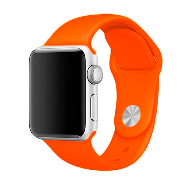 Ремешок для Apple Watch, силиконовый 42/44 мм / Ремешок для смарт часов (оранжевый)  #1