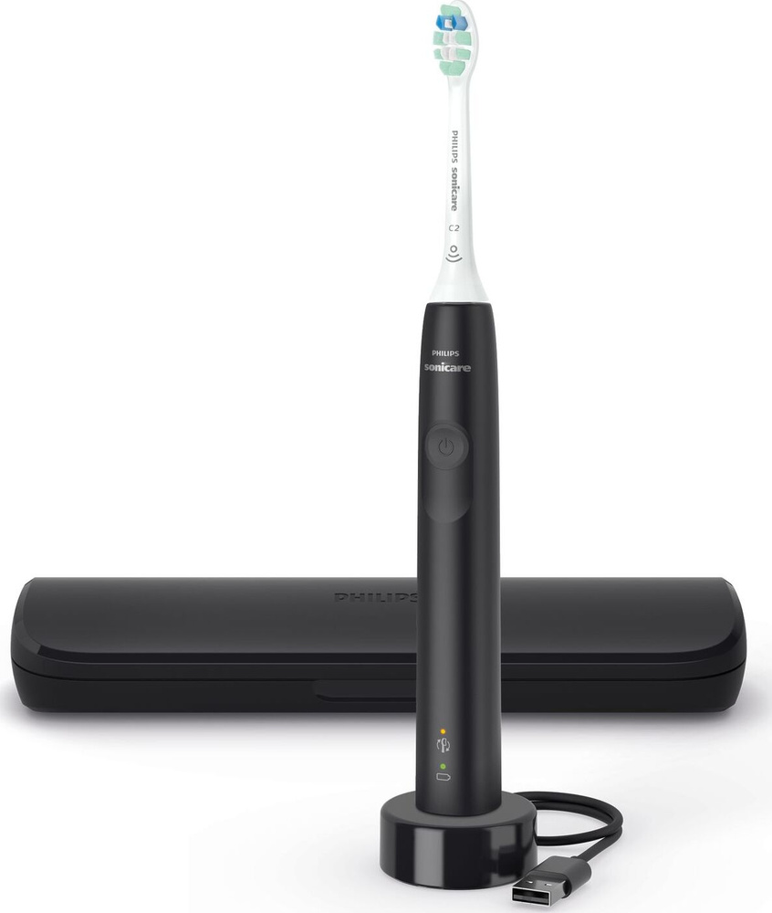 Philips Sonicare Электрическая зубная щетка Sonicare 3100 Series HX3673 с дорожным футляром, черный  #1