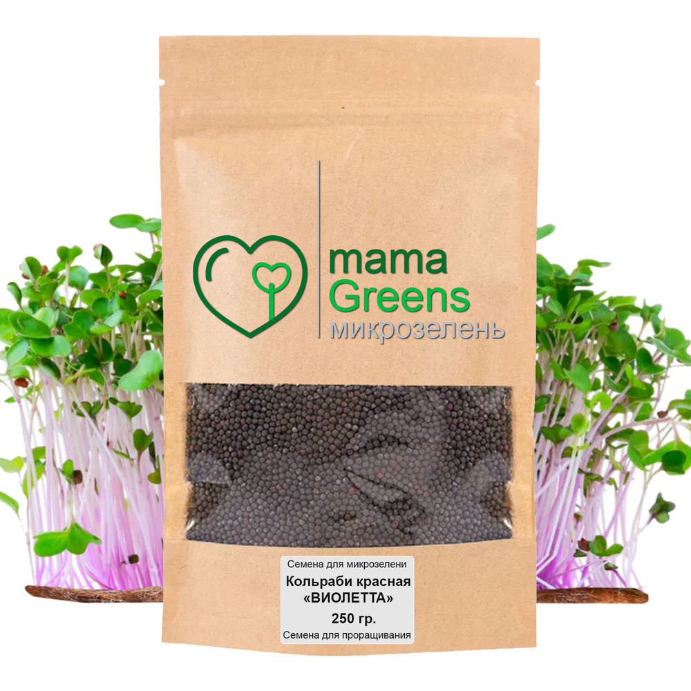 Семена капусты Кольраби Виолетта красная 250 гр - весовые семена для выращивания микрозелени и проращивания #1