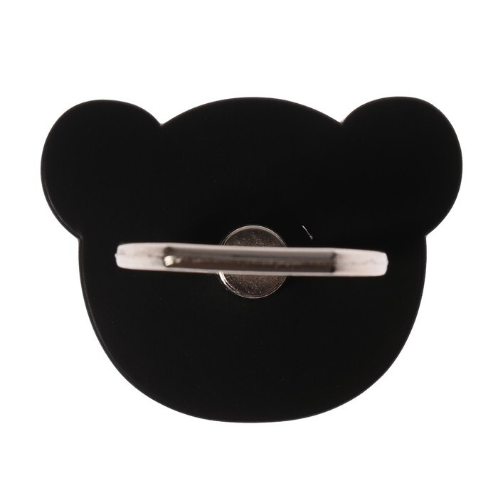 Держатель-подставка с кольцом для телефона LuazON, в форме "Мишки", чёрный  #1