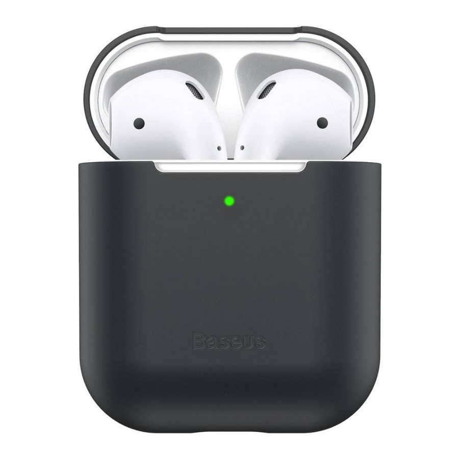 Чехол Baseus Ultrathin Series Silica Gel Protector для Airpods 1/2 Black (WIAPPOD-BZ01) #1