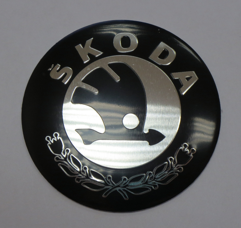 Наклейка OR-4 "Skoda" (диаметр 55мм.) на автомоб, колпаки, диски, пластик/ комп. 4шт.  #1