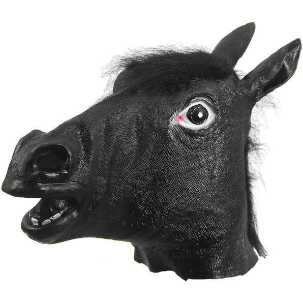 Карнавальная маска "Лошадь" чёрного цвета #1