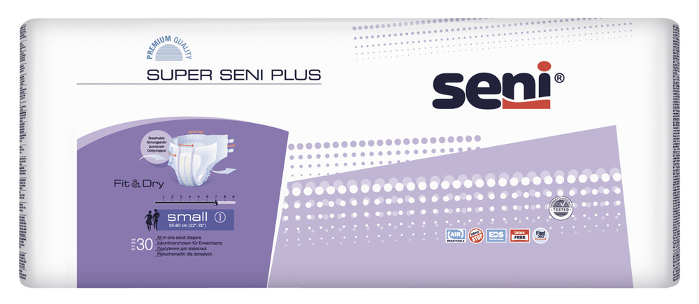 Подгузники для взрослых Super Seni PLUS small по 30 шт., обхват 55-80 см.  #1