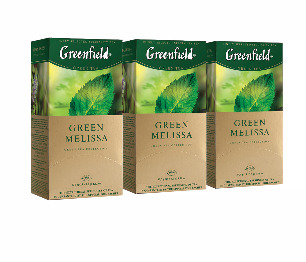 Чай зеленый с мелиссой 3 шт по 25 пакетиков Greenfield "Green Melissa"  #1