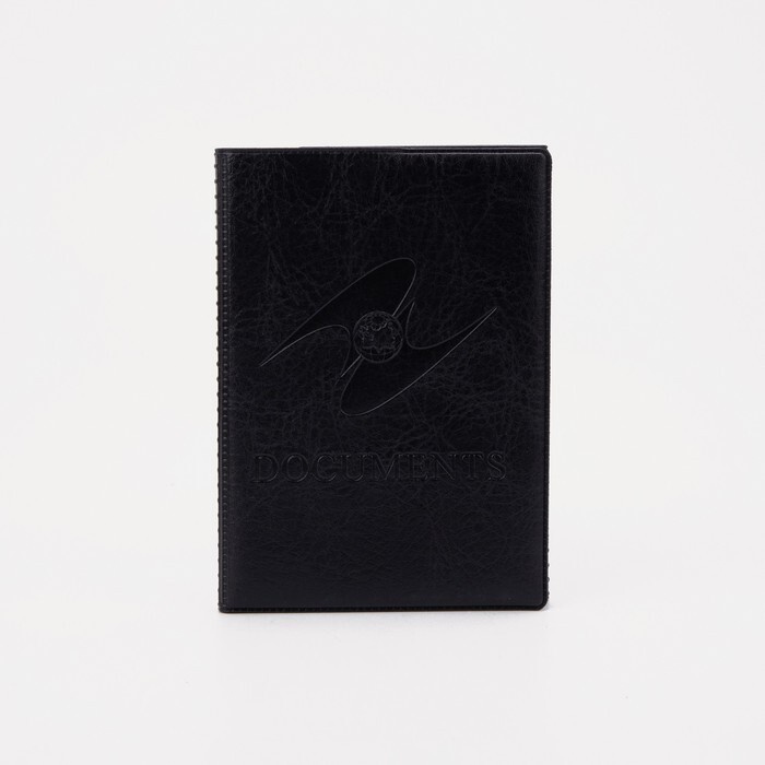 Обложка для паспорта и автодокументов с вкладышами ПВХ, цвет чёрный  #1