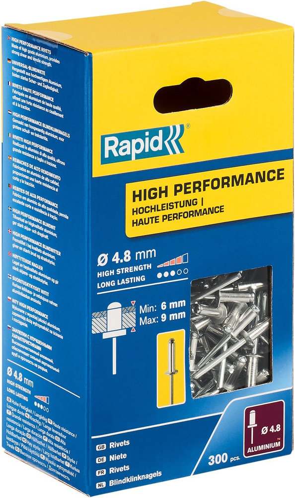 RAPID R:High-performance-rivet, 4.8 х 12 мм, 300 шт, алюминиевая высокопроизводительная заклепка (5001436) #1