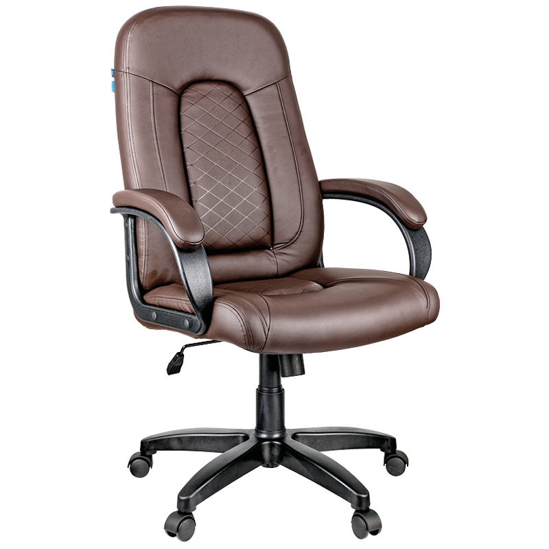 Компьютерное кресло / офисное для руководителя Helmi HL-E29 "Brilliance" экокожа, коричневое, до 120кг #1
