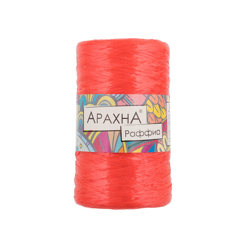 Пряжа Arachna "Raffia" 100% полипропилен 5 шт. х 50 г 10 г 200 м 12 м №06 алый  #1