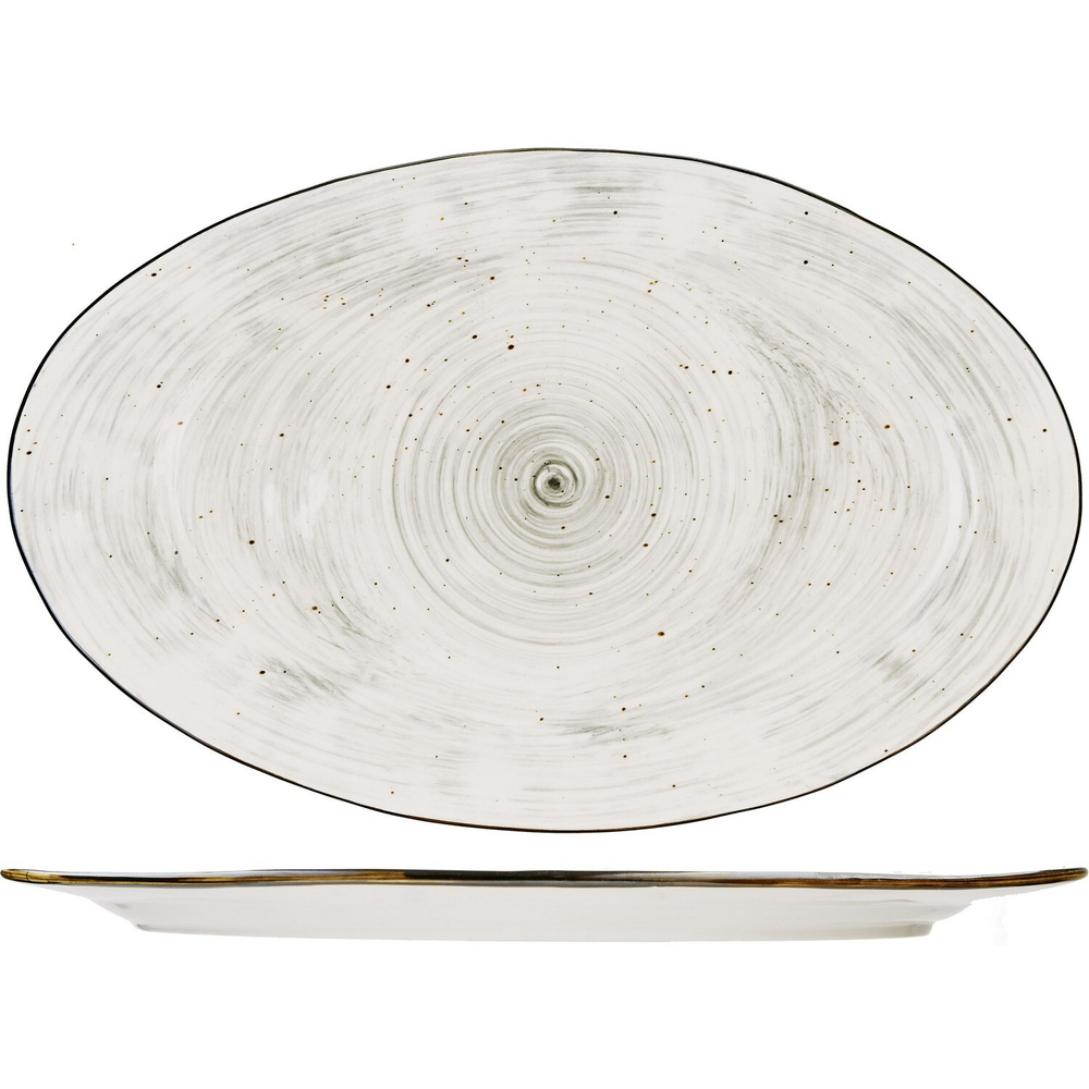 Kunstwerk Блюдо, 1 шт, Фарфор Серый, диаметр 40.5 см #1