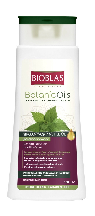 Шампунь для придания объема тонким слабым волосам с маслом крапивы Bioblas Botanic Oils Nettle Oil Shampoo #1